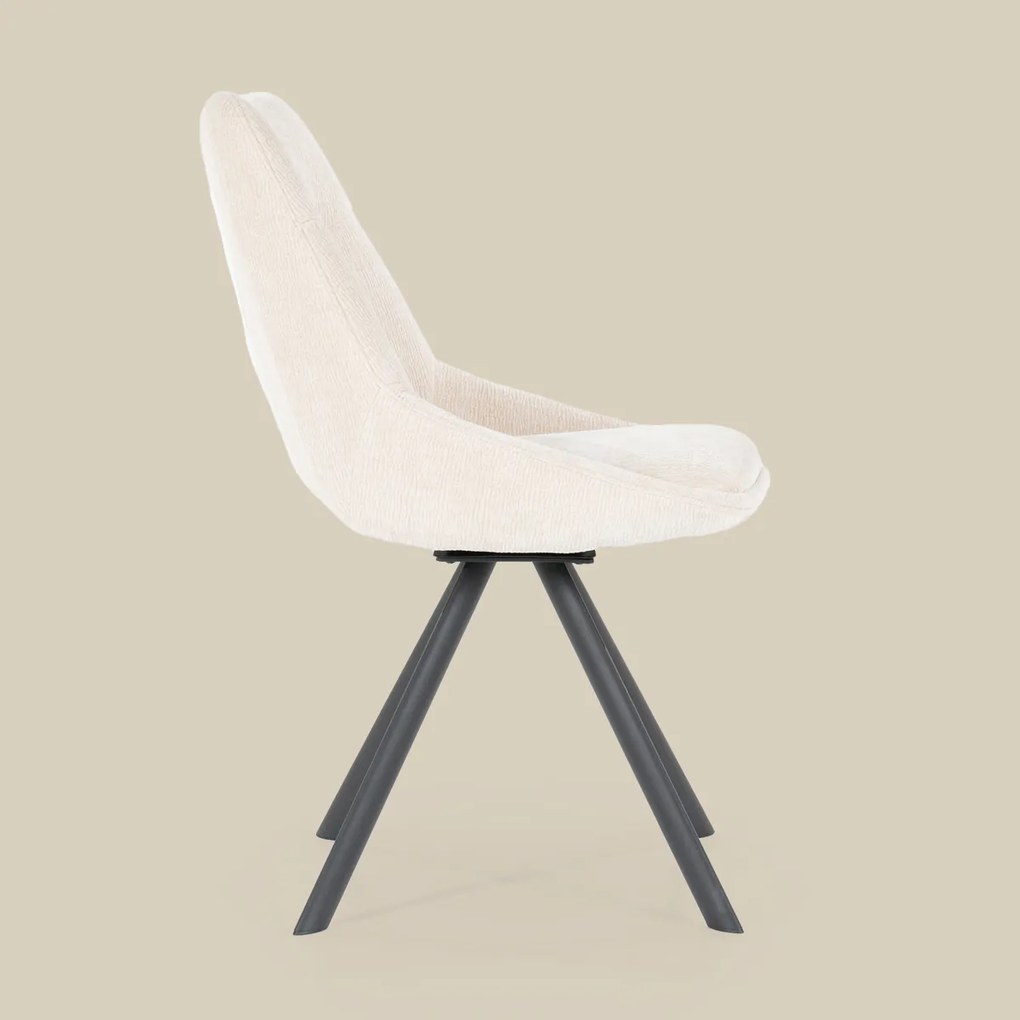 Draaibare Eetkamerstoel Beige Stof