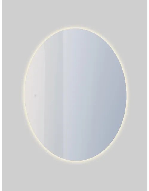 Saniclass Oval badkamerspiegel - 60x80cm - ovaal - incl. indirecte LED verlichting - spiegelverwarming - touch schakelaar NAB001-B-60x80