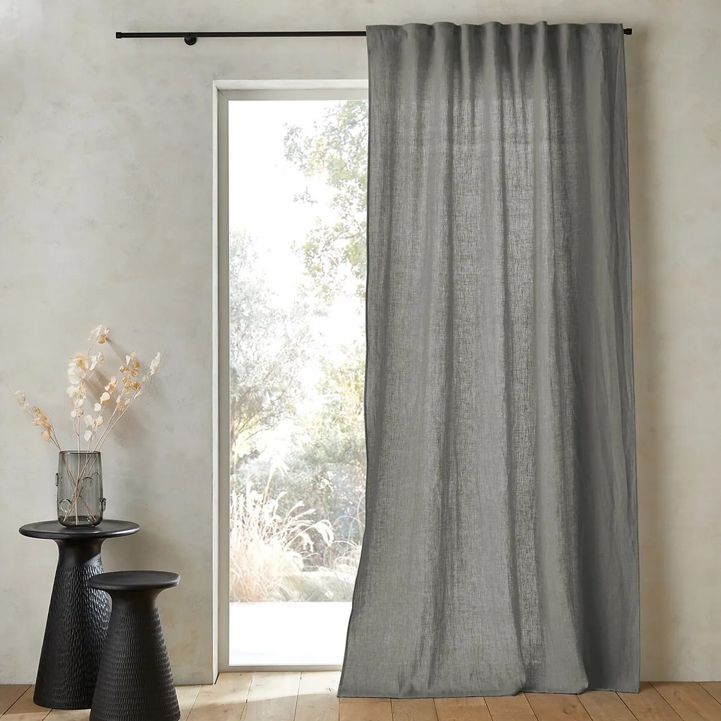 Gordijn van gewassen Linnen met ruflette-afwerking, Private