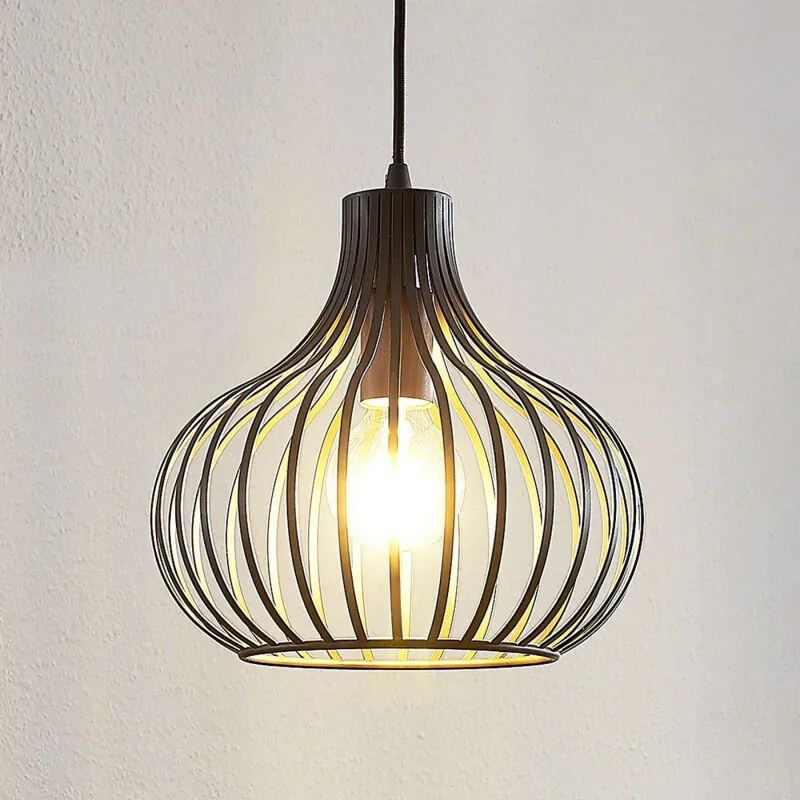 Hanglamp Frances, bruin, 1-lamp, Ø 28 cm - lampen-24