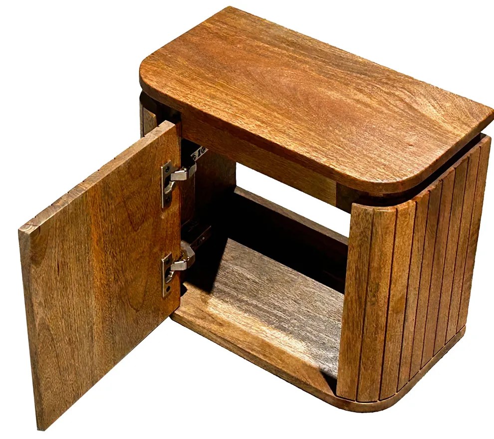 Livli Estrela toiletmeubel links met ribbelfront 40cm mangohout zonder waskom