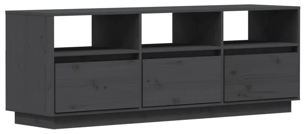 vidaXL Tv-meubel 140x37x50 cm massief grenenhout grijs