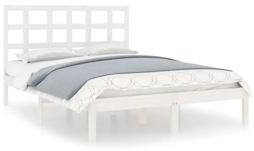 vidaXL Bedframe massief hout wit 140x190 cm