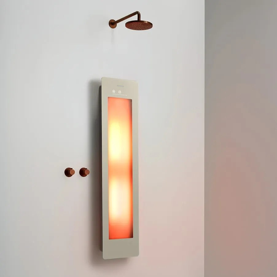 Sunshower Round Plus Medium Sand White infraroodlamp en UV 33x140x10cm opbouw