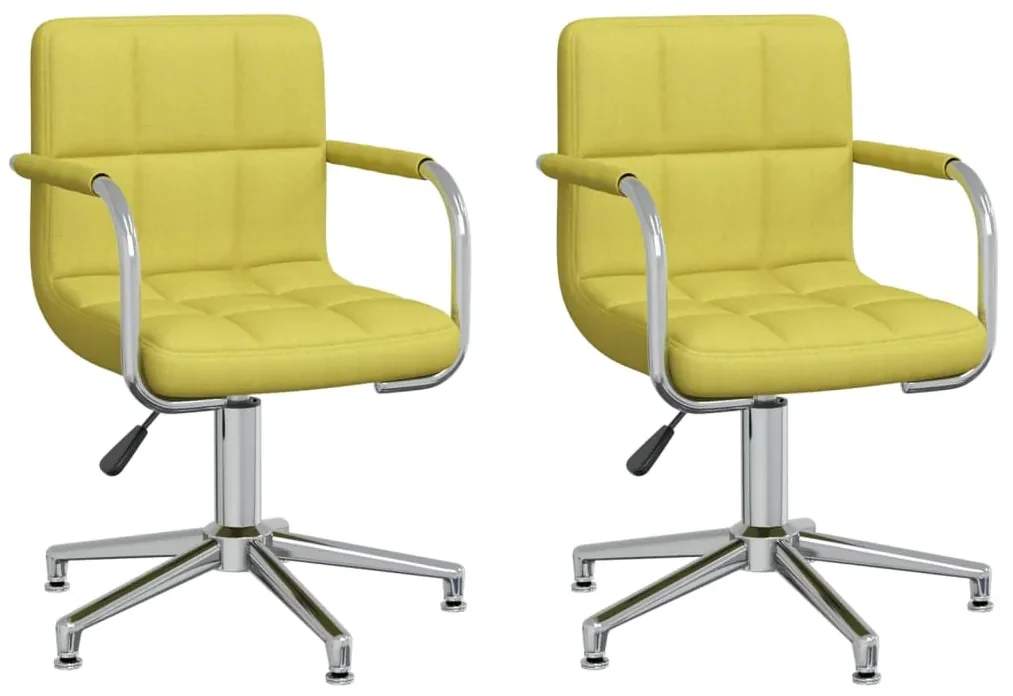 vidaXL Eetkamerstoelen 2 st draaibaar stof groen