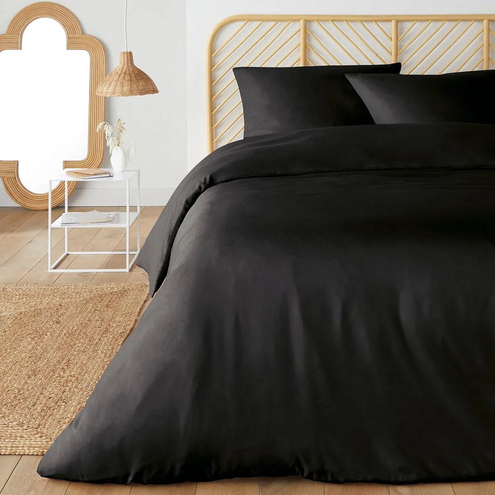 Bedset in recycled microvezel, rechthoekige kussensloop