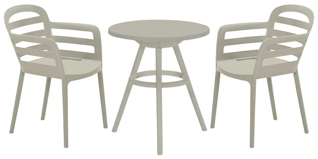 Garden Impressions Mira balkonset 3-delig - Faria tuintafel Ø60 cm - zand