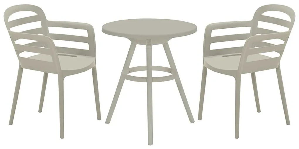 Garden Impressions Mira balkonset 3-delig - Faria tuintafel Ø60 cm - zand