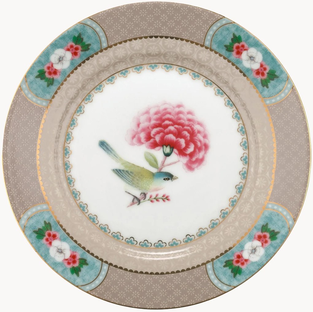 Porseleinen dessertborden Blushing Birds, 6-delig