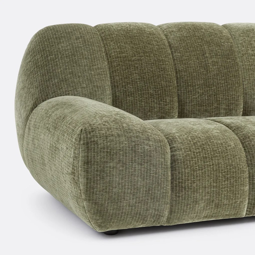 Vintage ribfluwelen bank, 3-zits, Nuria