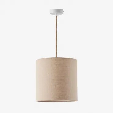 Arlina Stoffen Hanglamp Plafondlamp Natuurlijk - Wit & Licht Zandbruin Ø30 Cm - ↑30 Cm Arlina - Sklum
