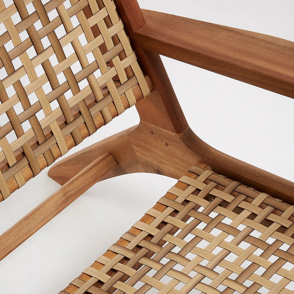 Kave Home Grignoon Houten Fauteuil Met Riet