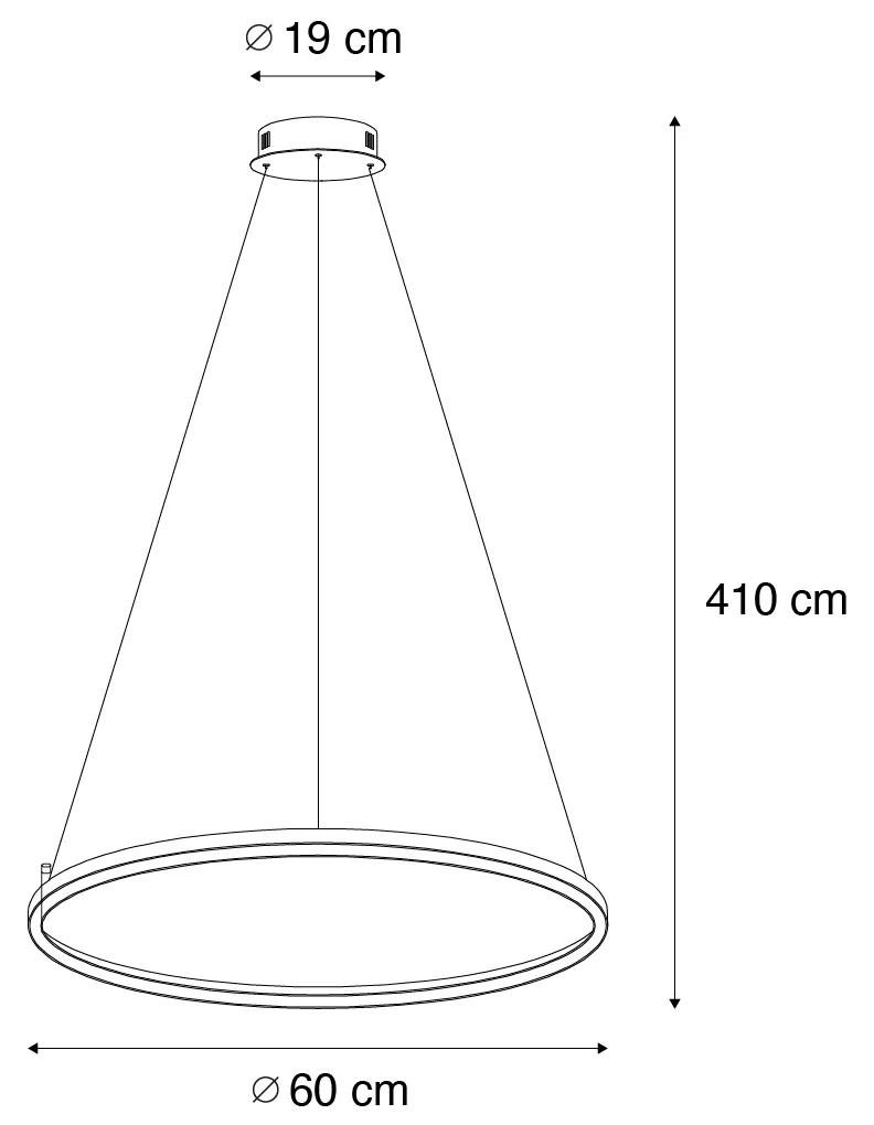 Hanglamp zwart 60 cm incl. LED 3-staps dimbaar - Girello Design rond Binnenverlichting Lamp