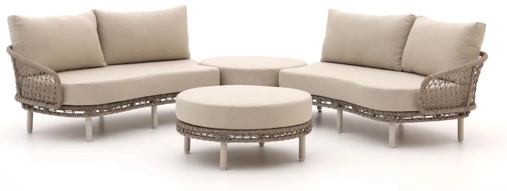 Hoek loungeset Intenso  | 5 personen | Loungeset Beige | Hoekbank Aluminium | 223x223cm | Kees Smit Tuinmeubelen