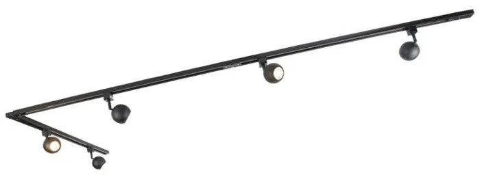 Smart railsysteem zwart 5-lichts 1-fase - Iconic Gissi Modern GU10 Binnenverlichting Lamp