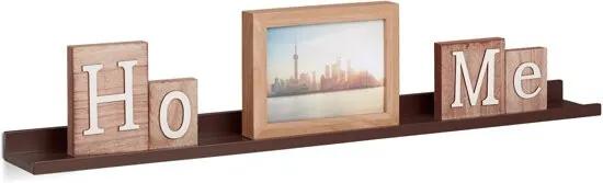 Wandplank smal - wandboard hout - plank voor muur - MDF - wandelement 80 x 10 cm bruin
