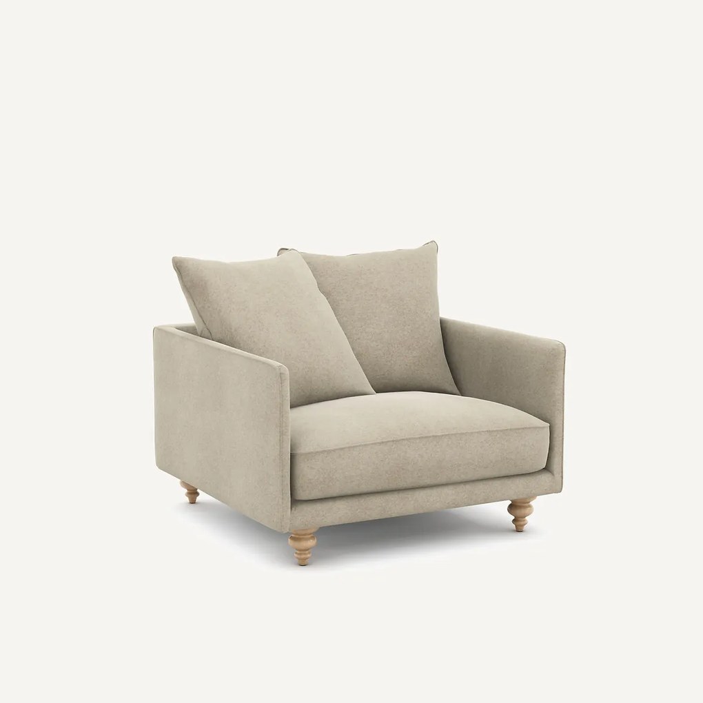Linnen fluwelen fauteuil, LAZARE