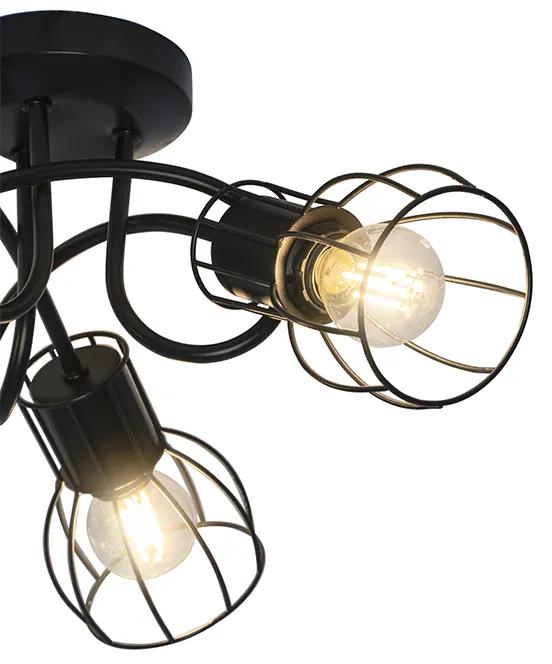 Moderne plafondSpot / Opbouwspot / Plafondspot zwart 40 cm rond 3-lichts - Botu Modern E14 Binnenverlichting Lamp