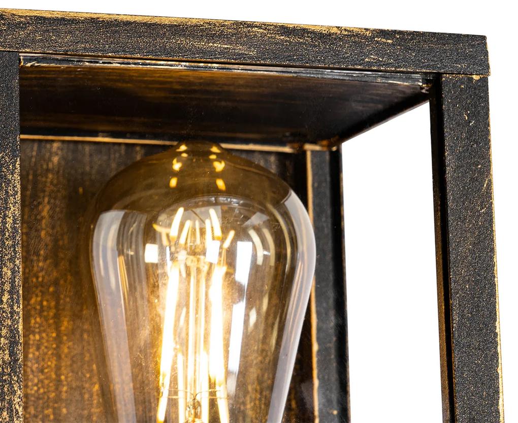Buitenlamp Vintage wandlamp antiek goud 38 cm 2-lichts IP44 - Charlois Industriele / Industrie / Industrial, Klassiek / Antiek E27 IP44 Buitenverlichting