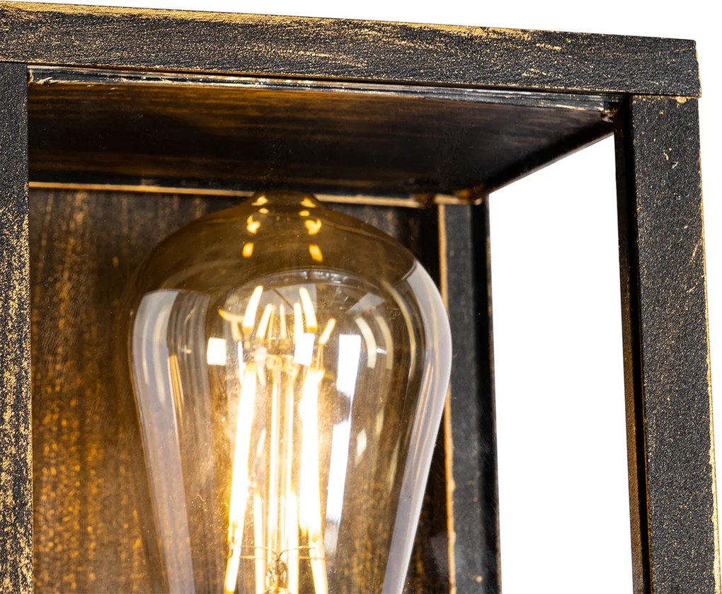 Vintage wandlamp antiek goud 38 cm 2-lichts IP44 - Charlois