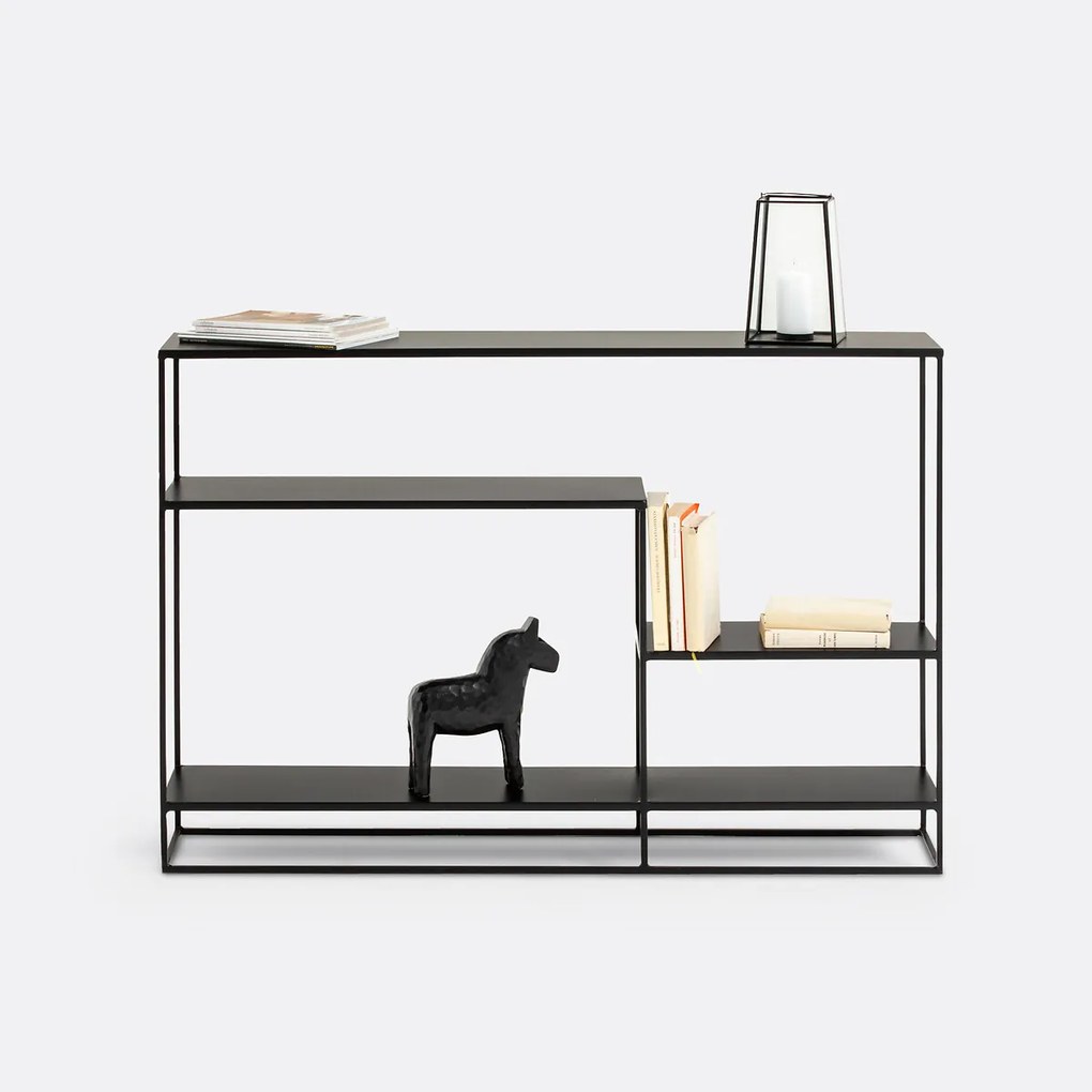 Asymmetrische wandtafel van metaal en staal, Miva