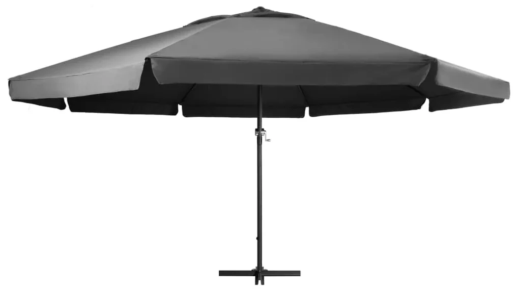 vidaXL Parasol met aluminium paal 600 cm antraciet