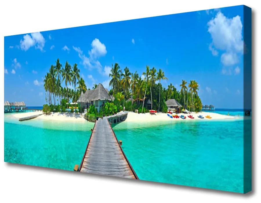 Foto op canvas Tropical palm beach 100x50 cm