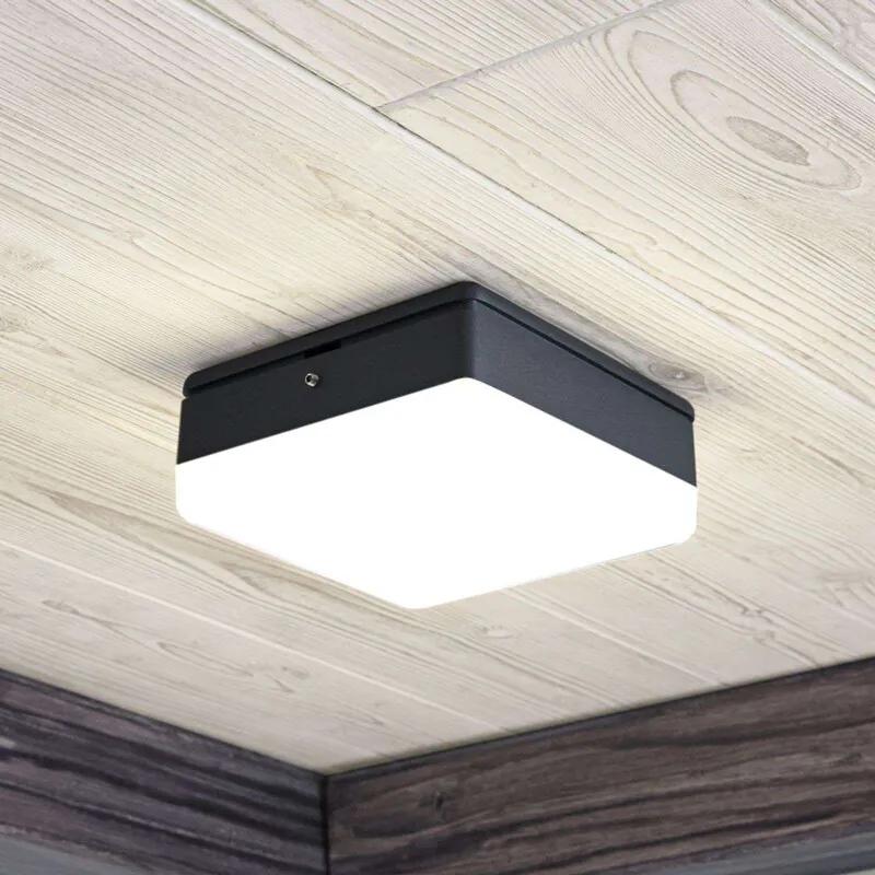 LED-plafondlamp Thilo, grijs, 16 cm, TL sensor
