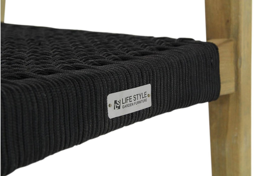 Tuinset 4 personen 90 cm Rope Zwart Lifestyle Garden Furniture Dallas/Weston