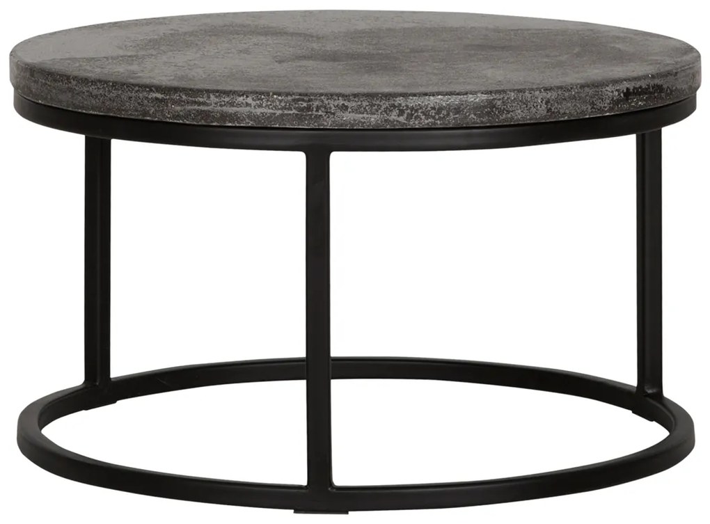 Must Living Mont Blanc Ronde Salontafel Basalt Steen 60cm - 60 X 60cm.