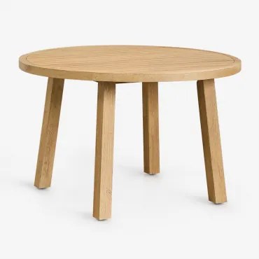 Ronde Eettafel Ø120 Cm In Acaciahout Dubai Rustiek Acaciabruin - Sklum