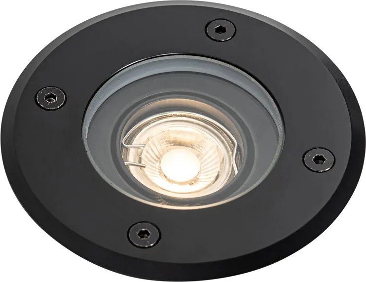 Moderne buiten grondspot zwart 35 mm verstelbaar IP65 - Delux