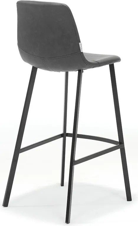 Barkruk Monza - leer Vintage zwart