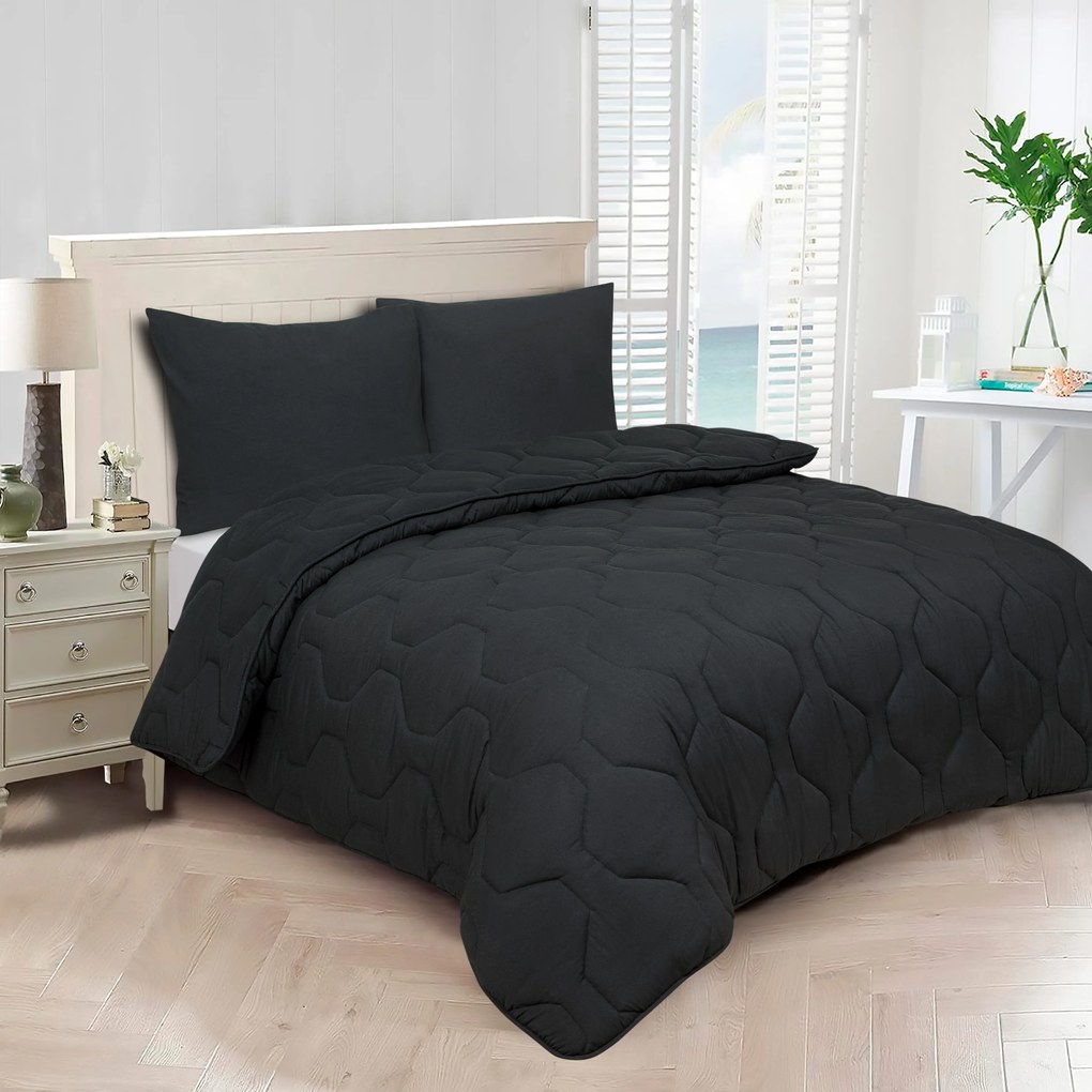 Dekbed 2 in 1 - Wasbaar dekbed zonder overtrek - 200x200 - zwart