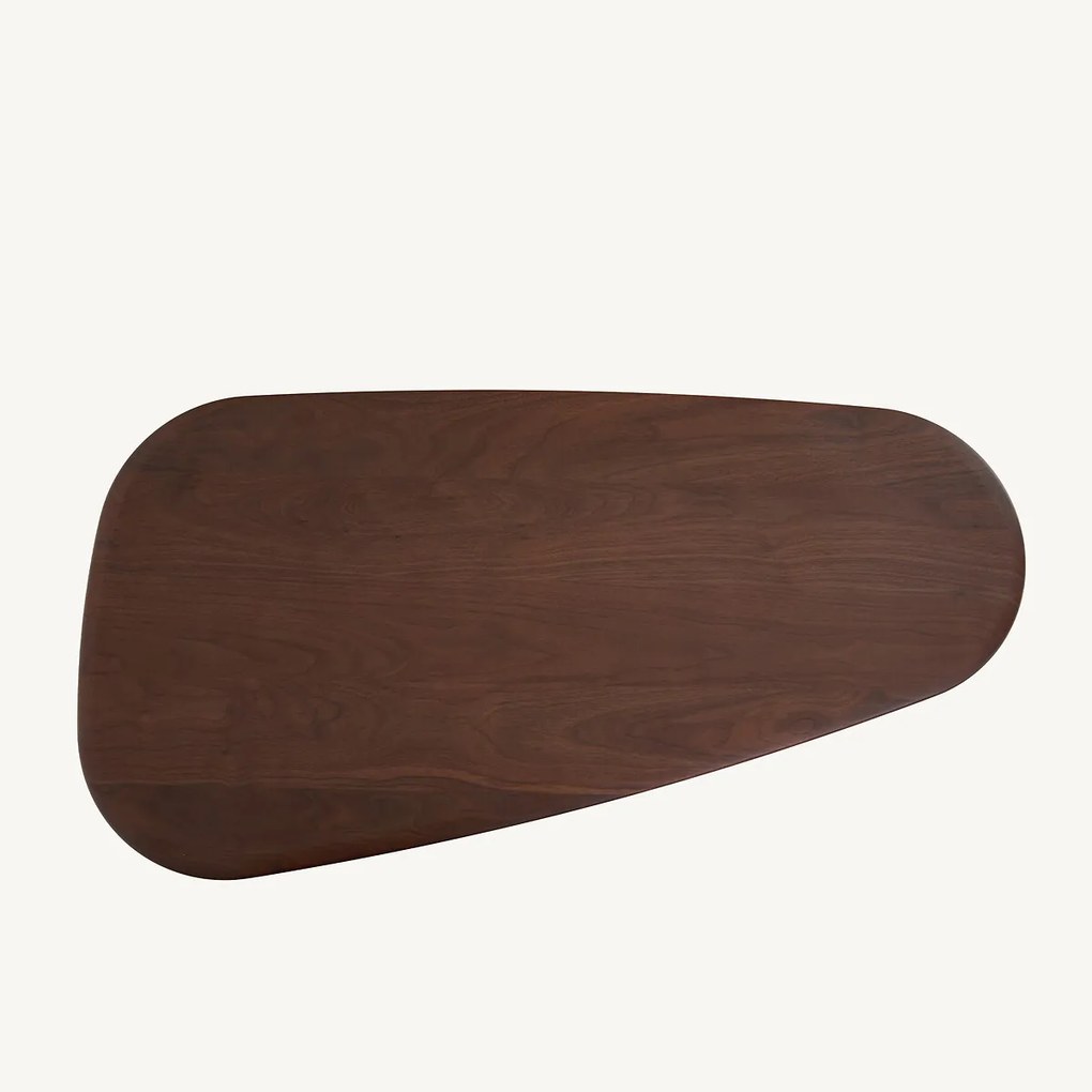 Salontafel van notenhout, hoogte 30 cm, TRIANGOLO
