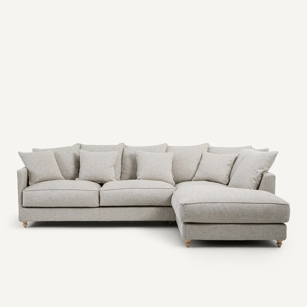 Hoekbank van viscose met structuur en linnen, LAZARE