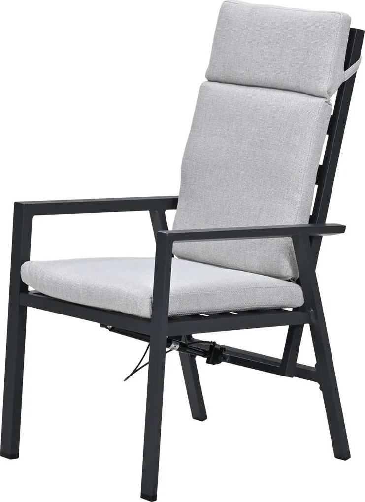 Garden Impressions Kasper tuinset 5-delig - tuintafel 160x84 cm donker grijs