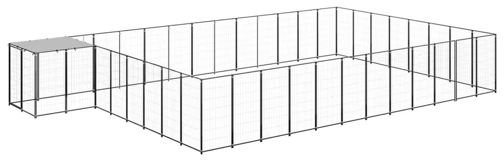 vidaXL Hondenkennel 30,25 m² staal zwart