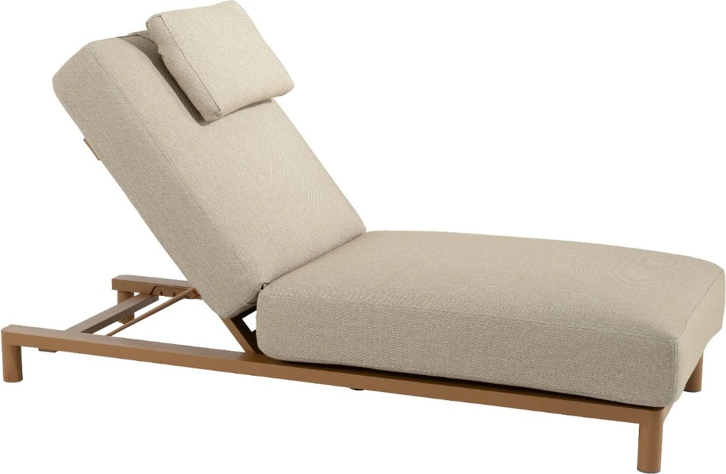 4 Seasons Outdoor Madeira Sunbed With Cushion And Head Support Amber Grijs