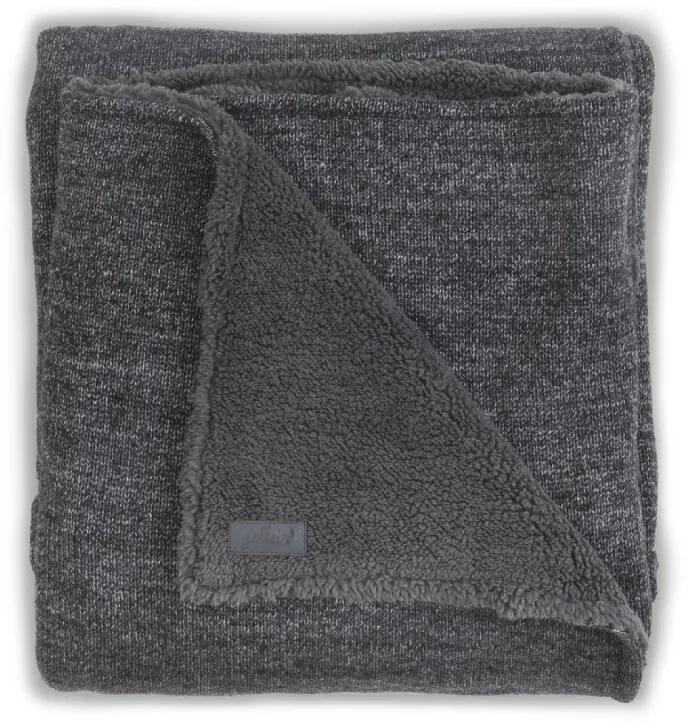 Deken Winter Natural Knit antraciet / teddy 100 x 150cm - Grijs