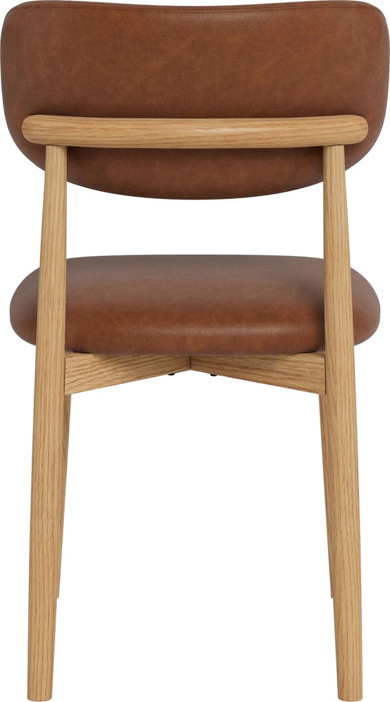 AVLO Eco-leer Retro Brandy/gelakt eiken frame – HOUTEN STOEL VOOR WOONKAMER, EETKAMER, KEUKEN RETRO