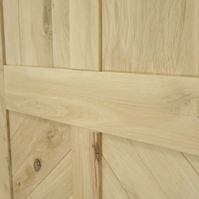 Houten Schuifdeur -  Eiken Chevron Onbehandeld - Zwart - Incl. Rails