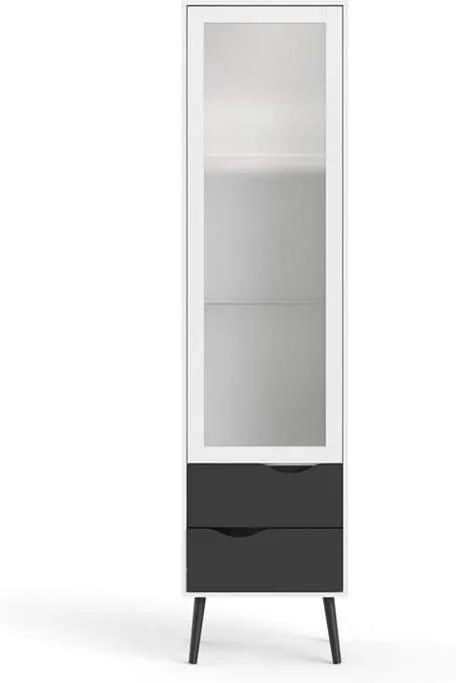 Buffetkast Delta 1 deur - wit/mat zwart - 200,1x50,2x39,1 cm - Leen Bakker