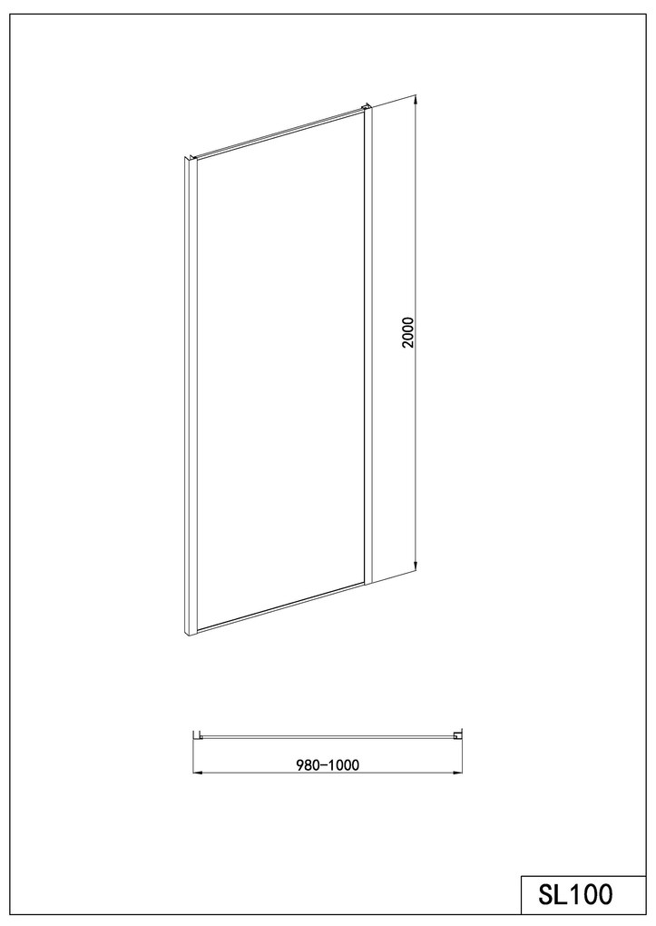 Badstuber Rano douchecabine met vouwdeur 90x100cm zwart mat