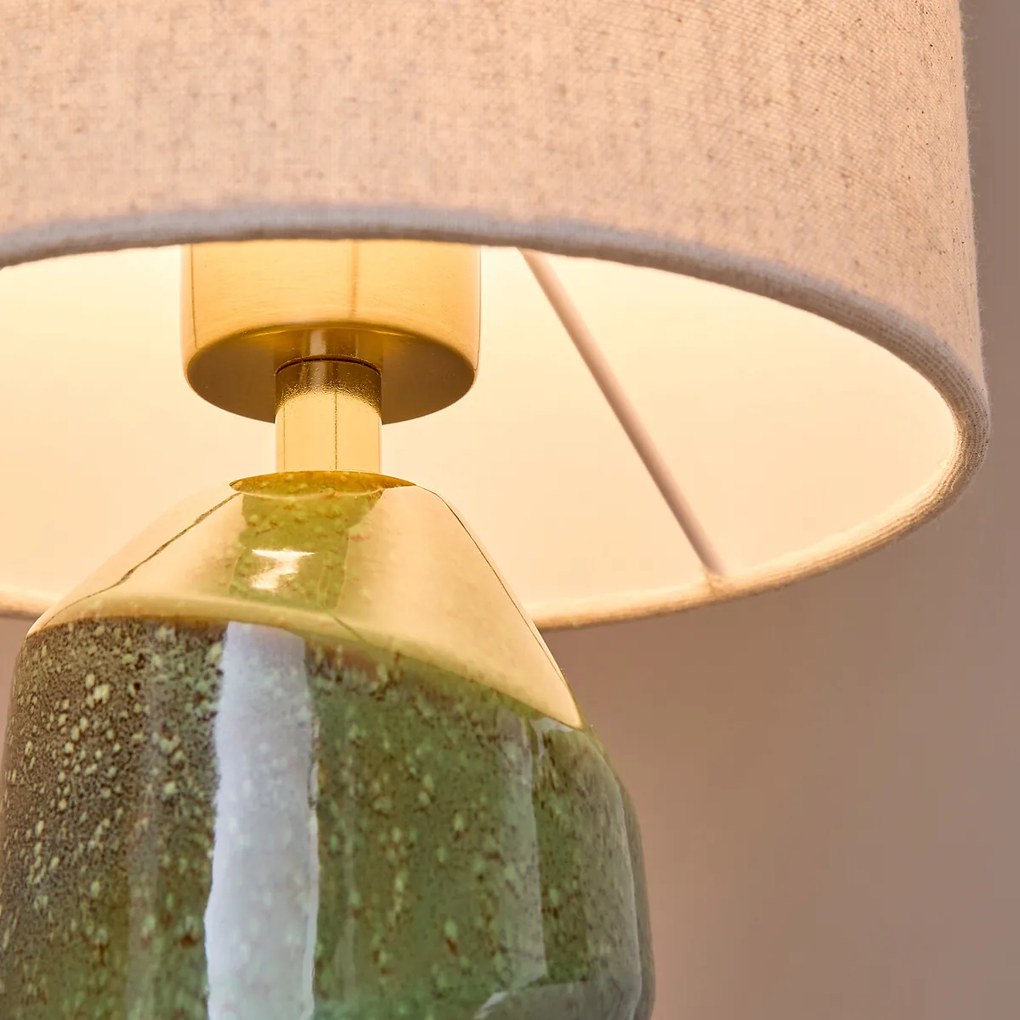 Tafellamp van keramiek en linnen, TOTEMY