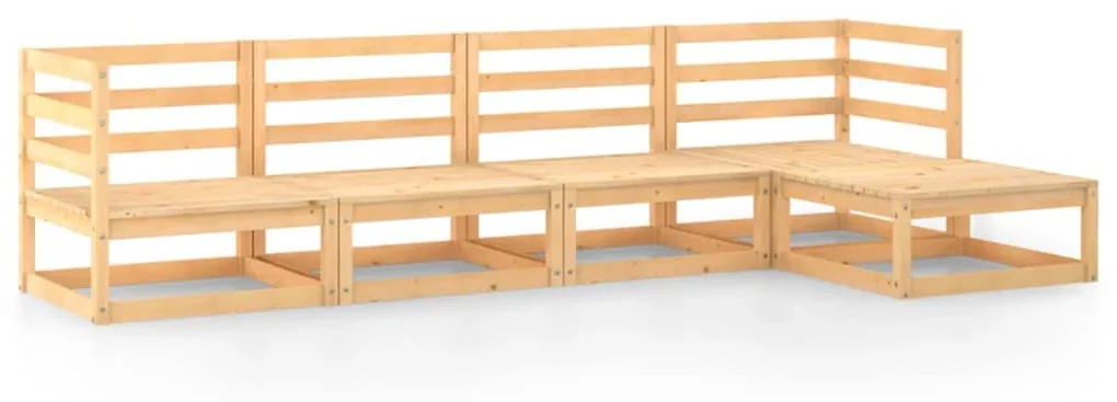 vidaXL 5-delige Loungeset massief grenenhout