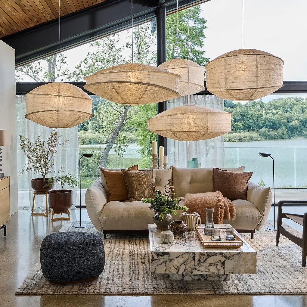 Hanglamp van structuurpapier, diameter 91 cm, NASSAH