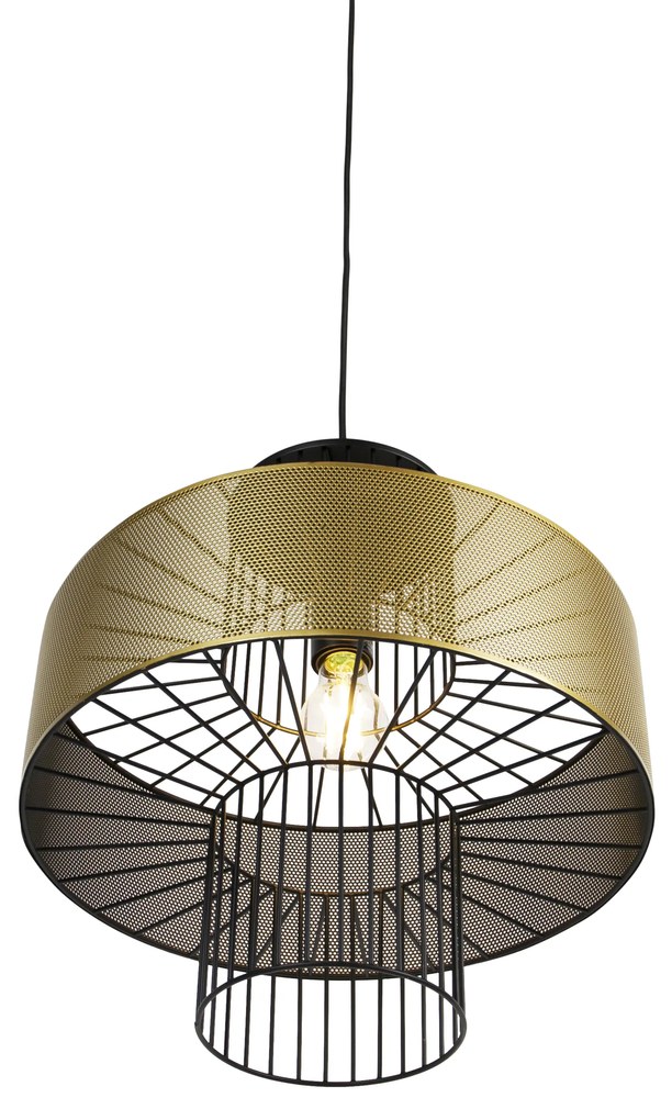 Design hanglamp goud met zwart 40 cm - Tess