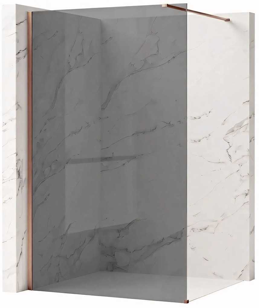 Walk-in douchewand Rea Flexi Grey / Brush Copper 80