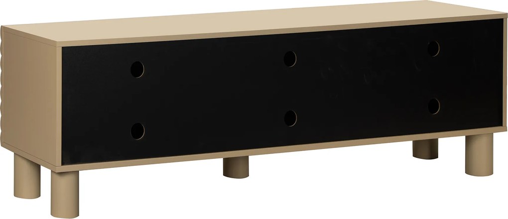 Zandkleur Tv-meubel Met Grote Ribbels 180 Cm - 180x40x55cm.